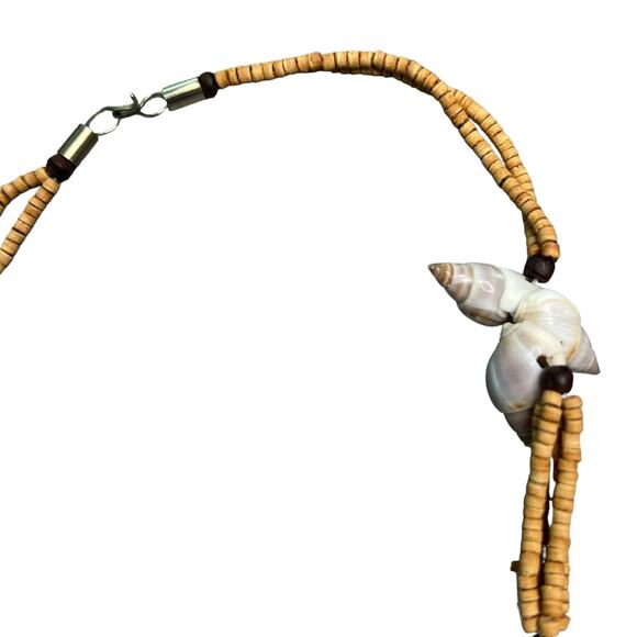 Vintage Shell Beach Choker Necklace Beaded 19” - Picture 5 of 5